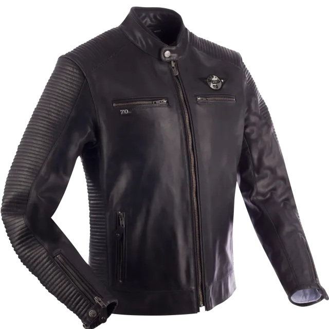 Segura Riverton giacca moto uomo nero pelle retro