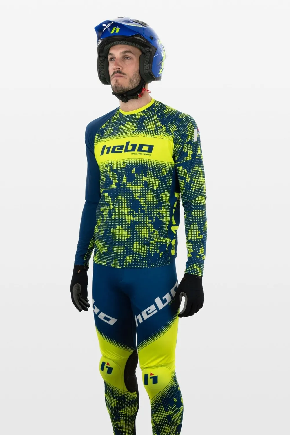 Hebo Race Pro pantalone trial giallo elasticizzato