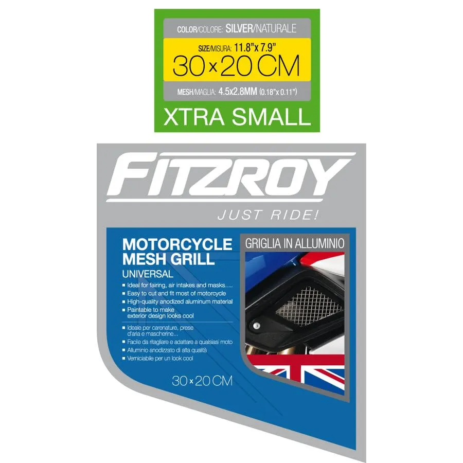 Fitzroy griglia alluminio moto 30x20cm maglia extra-small