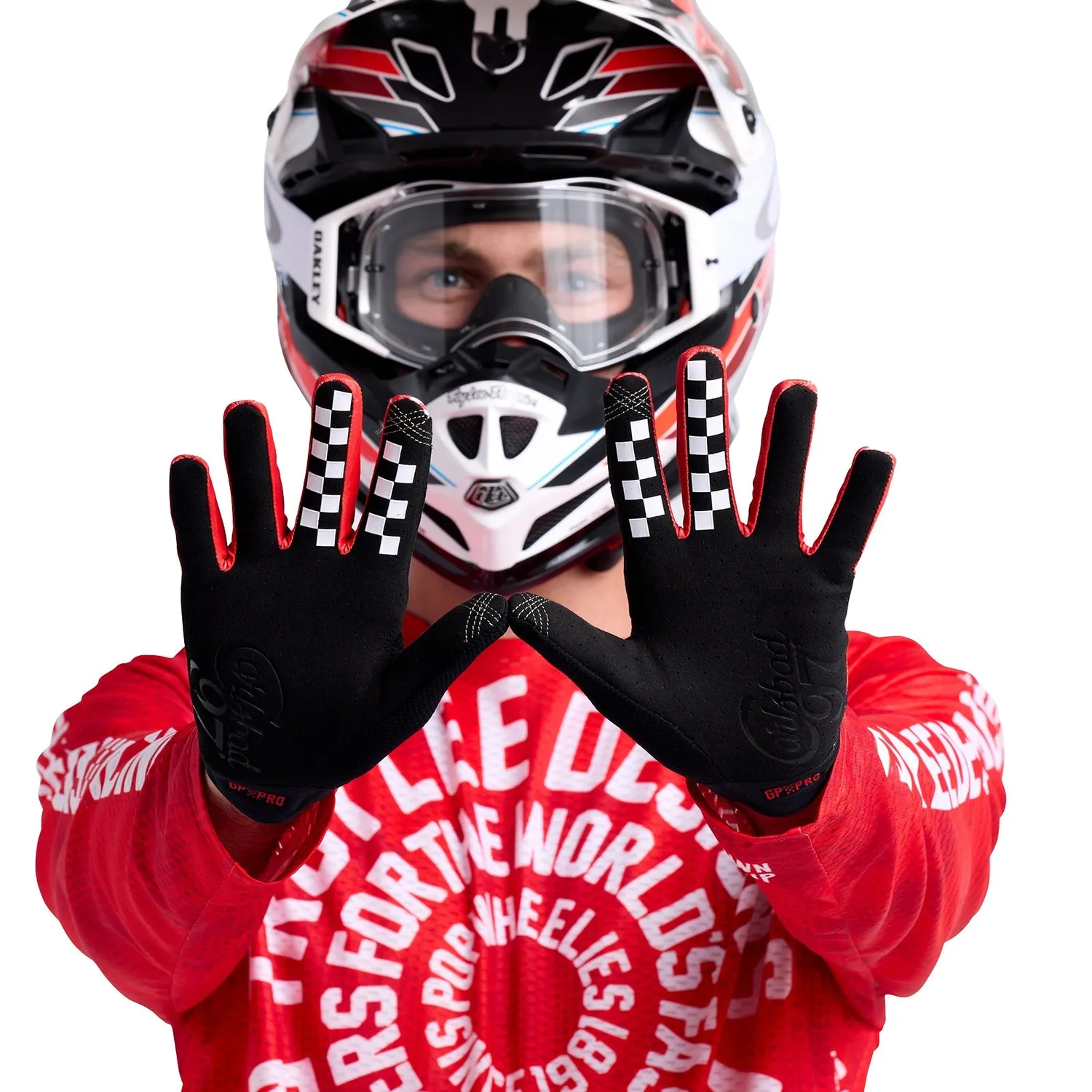 Troy Lee Designs GP Pro Carlsbad 97 guanti moto rossi