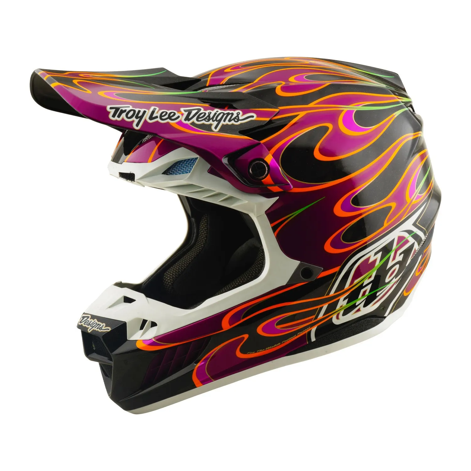 Troy Lee Designs SE5 Carbon casco moto nero viola Mips