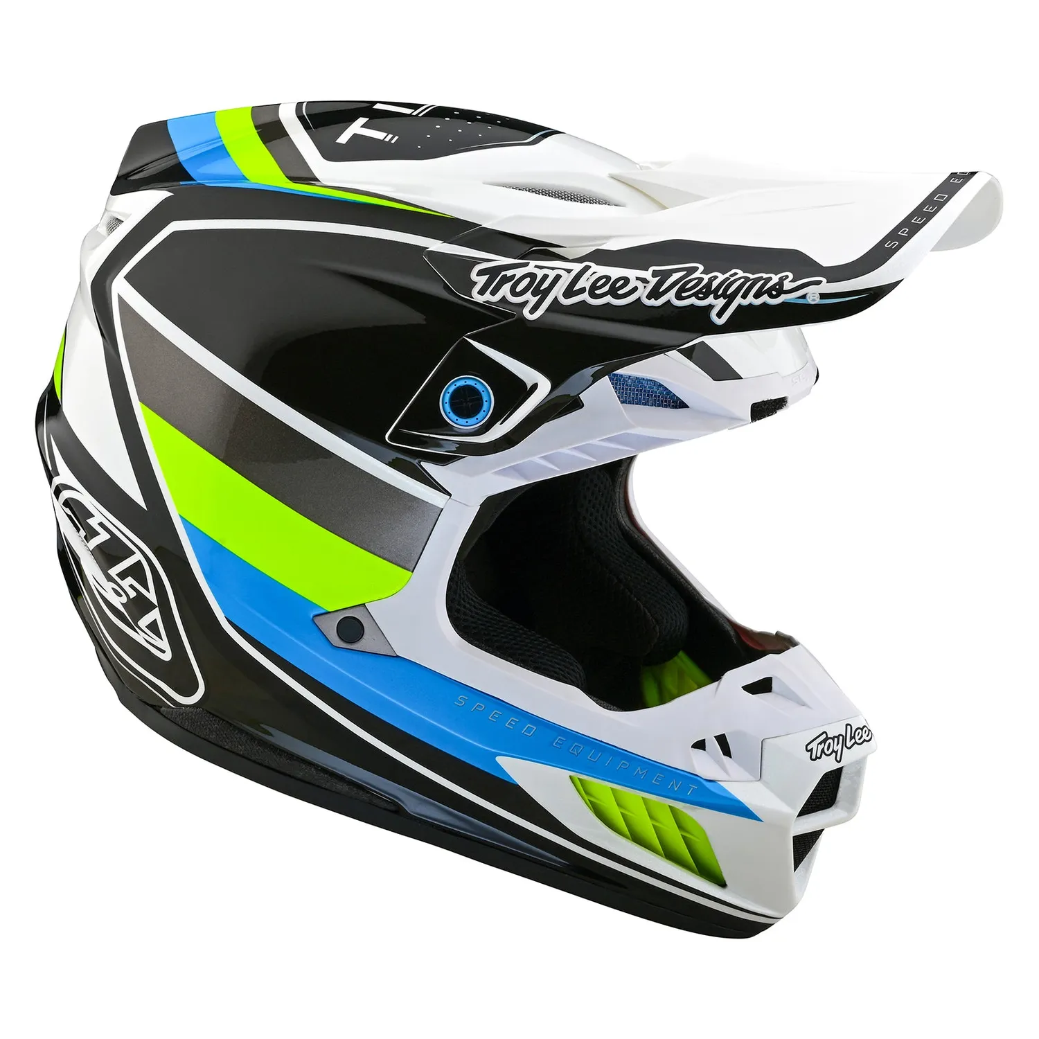 Troy Lee Designs SE5 Composite casco moto bianco blu MIPS
