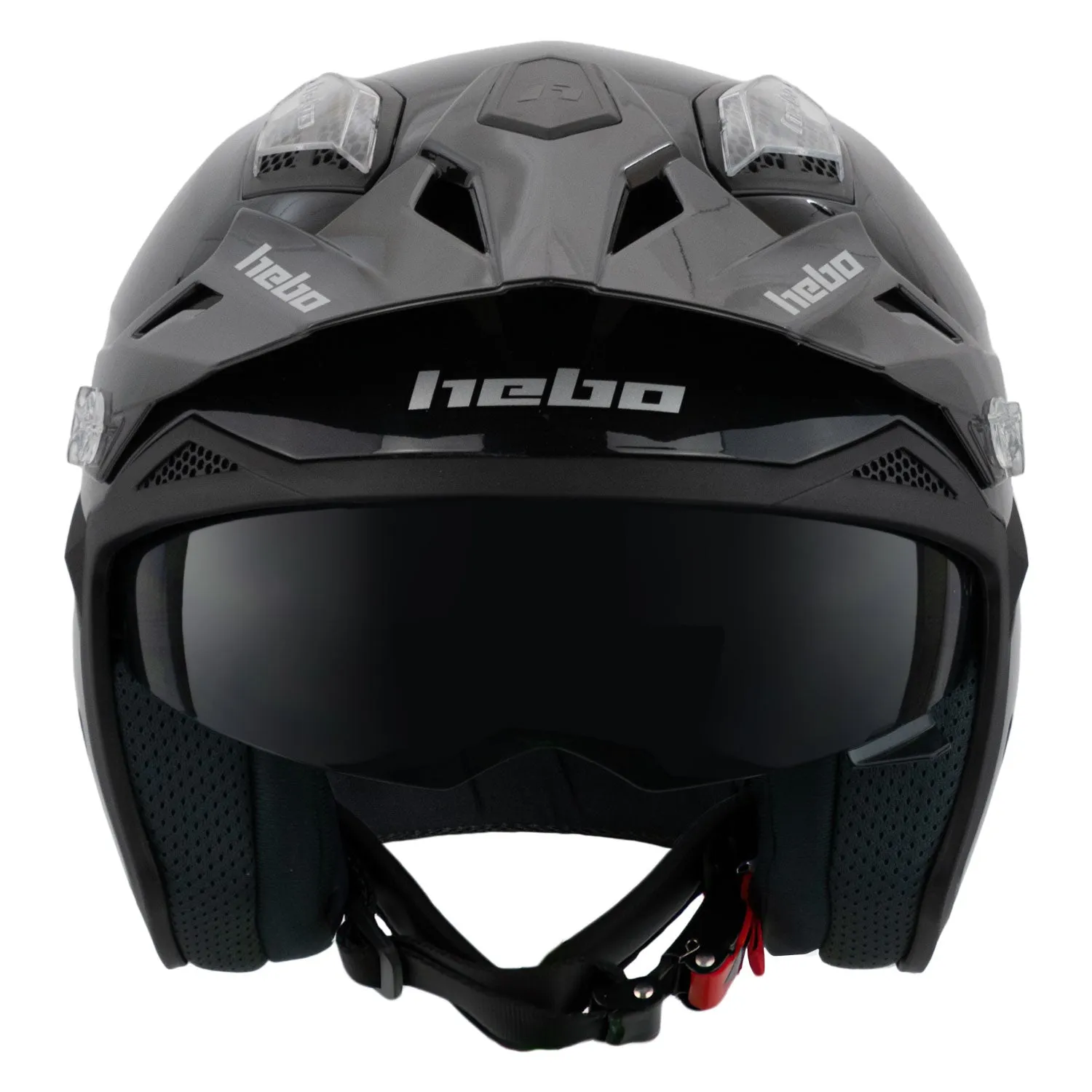 Hebo Zone 5 Monocolor casco trial nero lucido