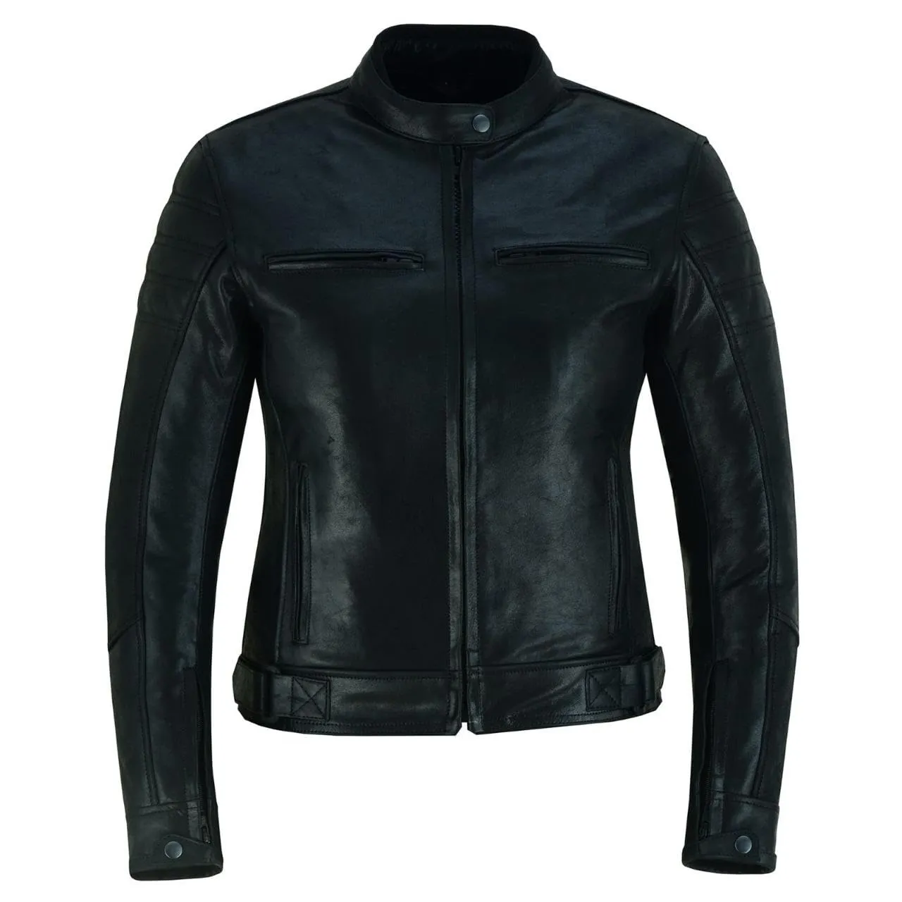 Bi Esse Vintage Giacca Moto Pelle Donna Protezioni Nero