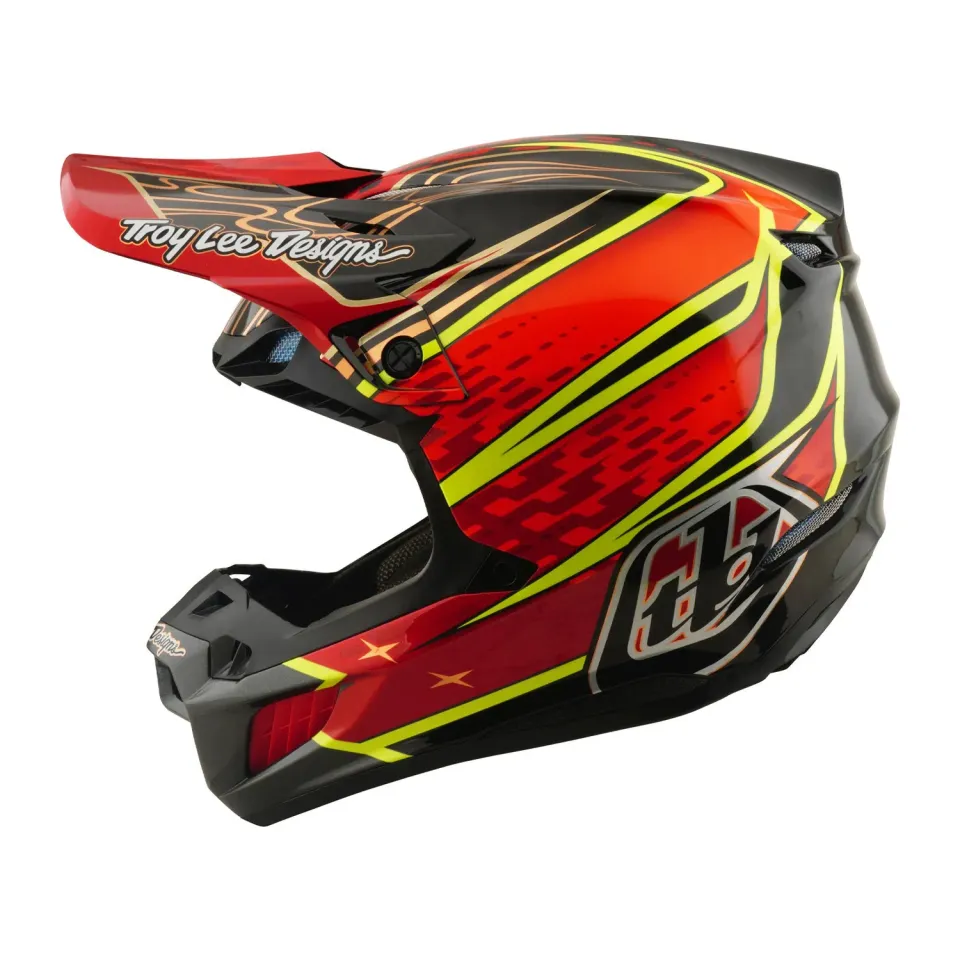 Troy Lee Designs SE5 Carbon casco moto rosso MIPS cross