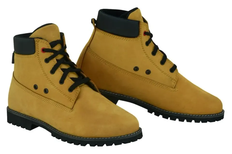 Bi Esse Cafe Race Scarpe Moto Pelle Nere con Lacci