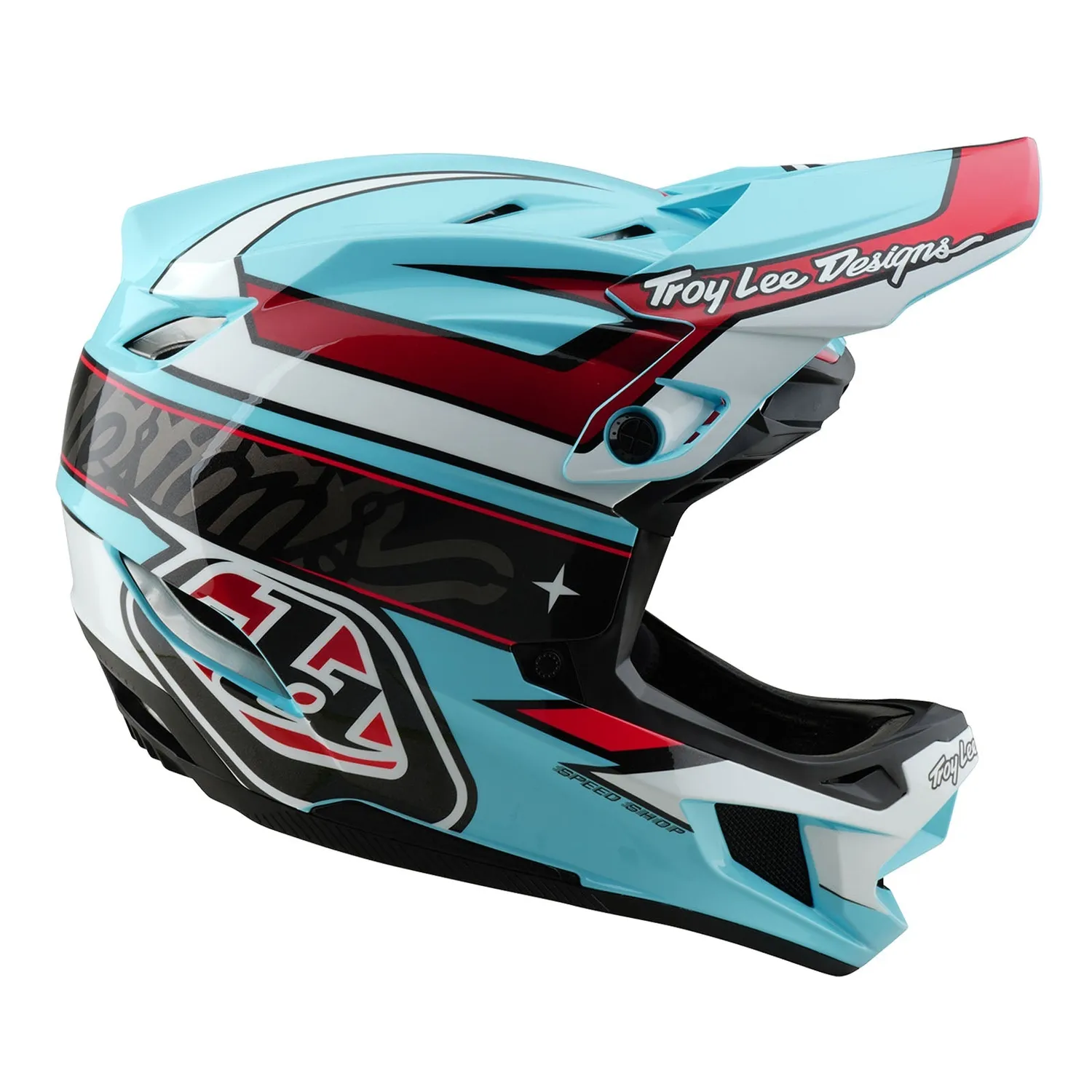 Troy Lee Designs D4 Polyacrylite W/MIPS Linear casco integrale Blue