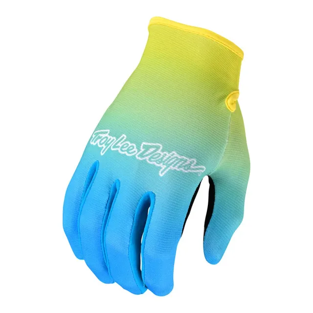 Troy Lee Designs Flowline Faze guanti bici blu giallo touch