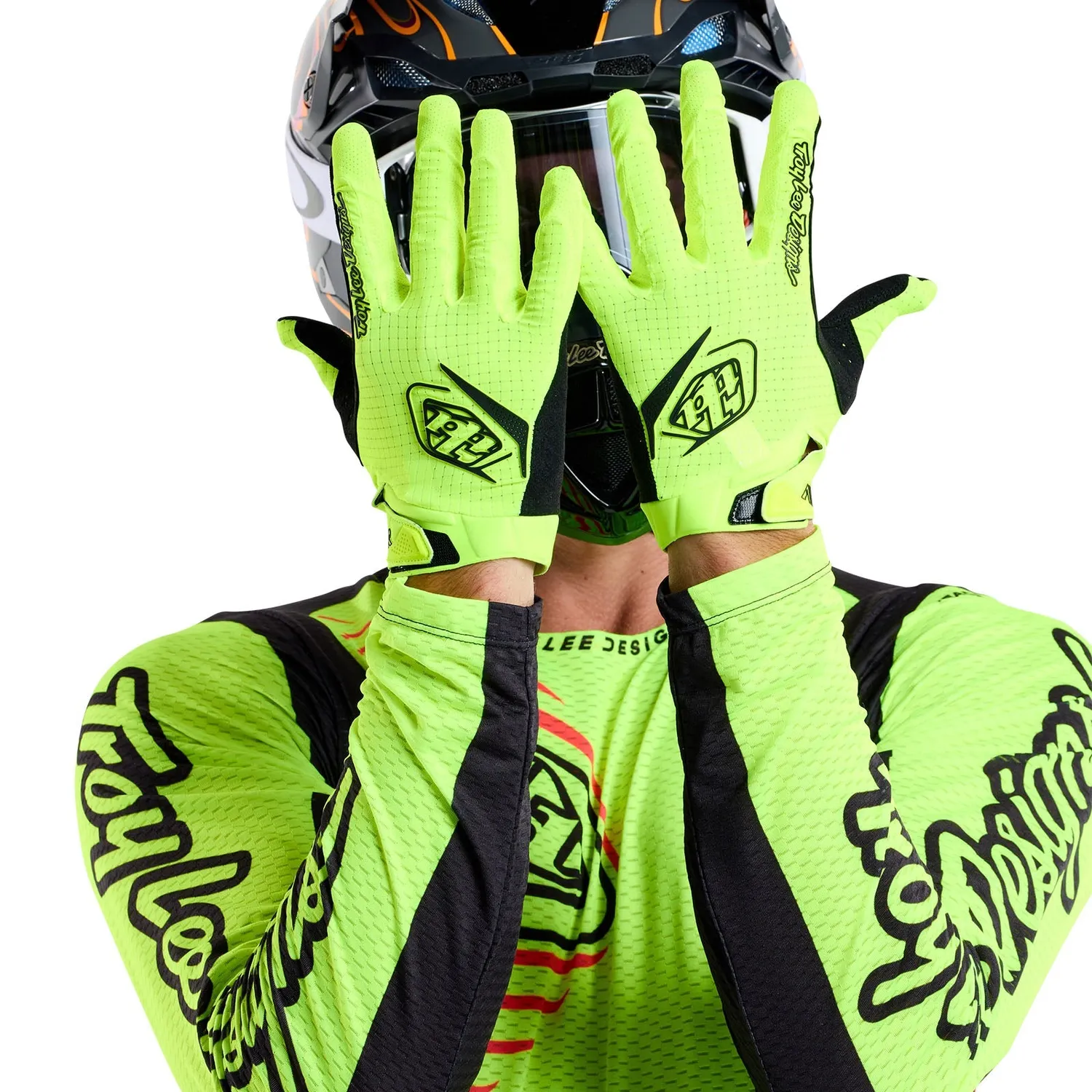 Troy Lee Designs Air Glove Mono guanti moto flo yellow ventilati