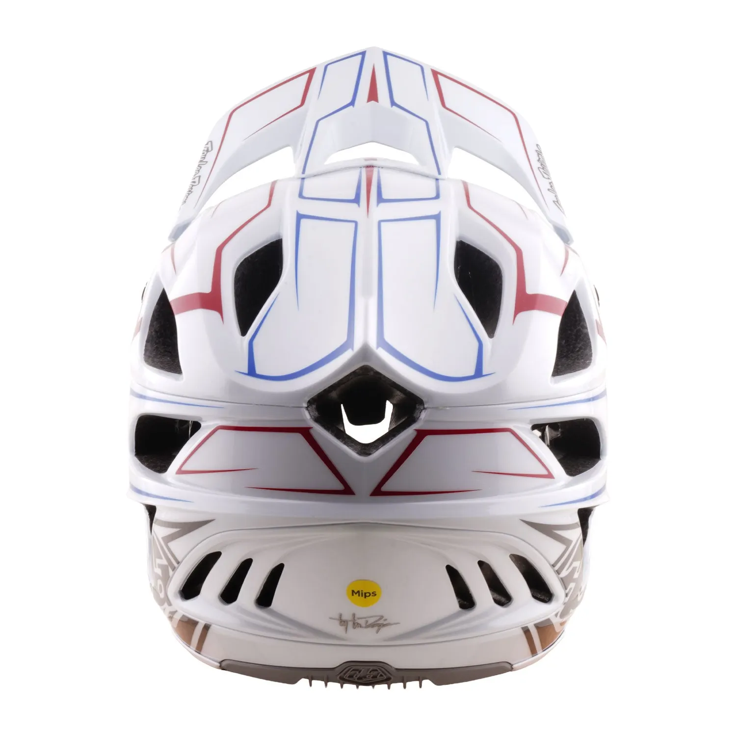Troy Lee Designs Stage Stunt Pinstripe casco integrale MIPS Bianco