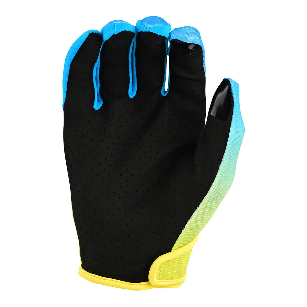 Troy Lee Designs Flowline Faze guanti bici blu giallo touch