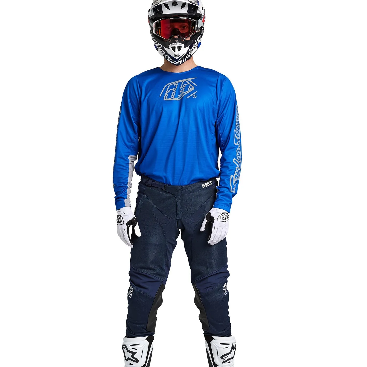 Troy Lee Designs GP Pro Maglia moto blu argento uomo