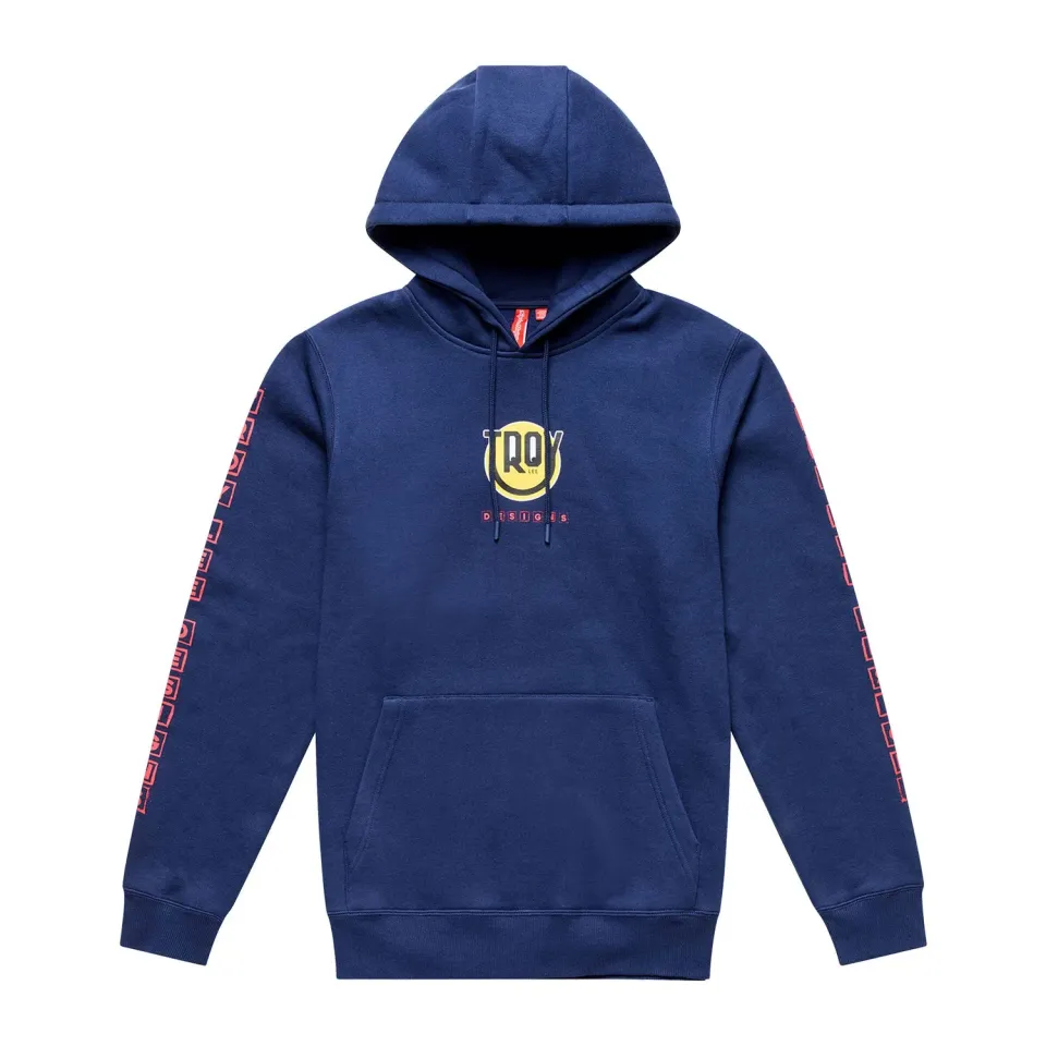 Troy Lee Designs Happy Dayz felpa cappuccio navy uomo cotone