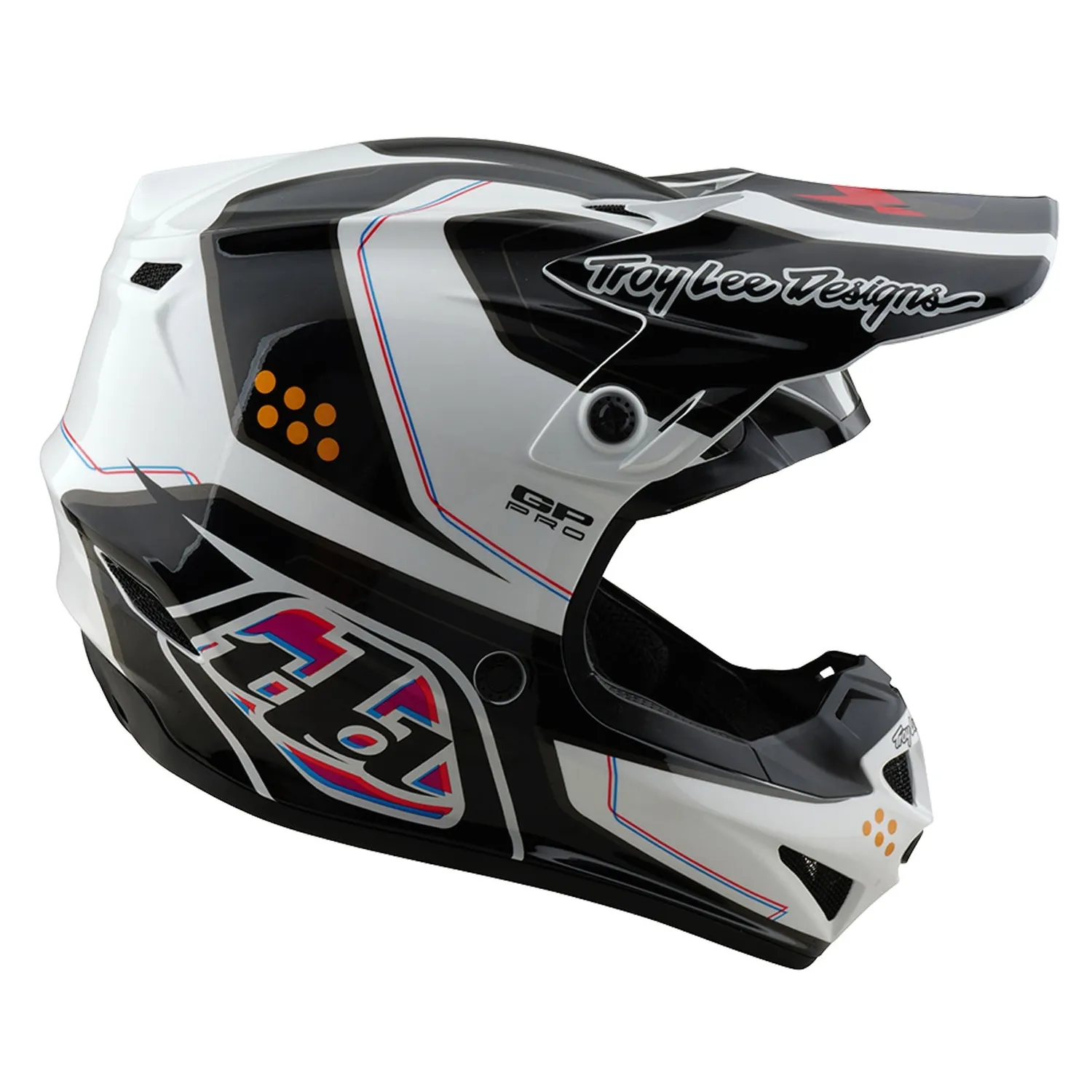 Troy Lee Designs GP Pro Trooper casco moto bianco MIPS leggero