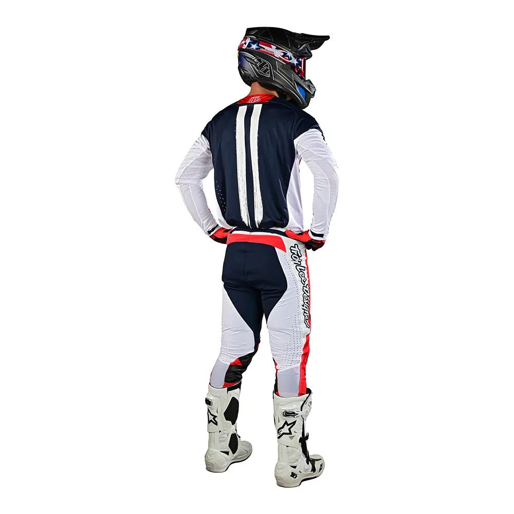 Troy Lee Designs SE Pro pantaloni moto navy rosso leggeri
