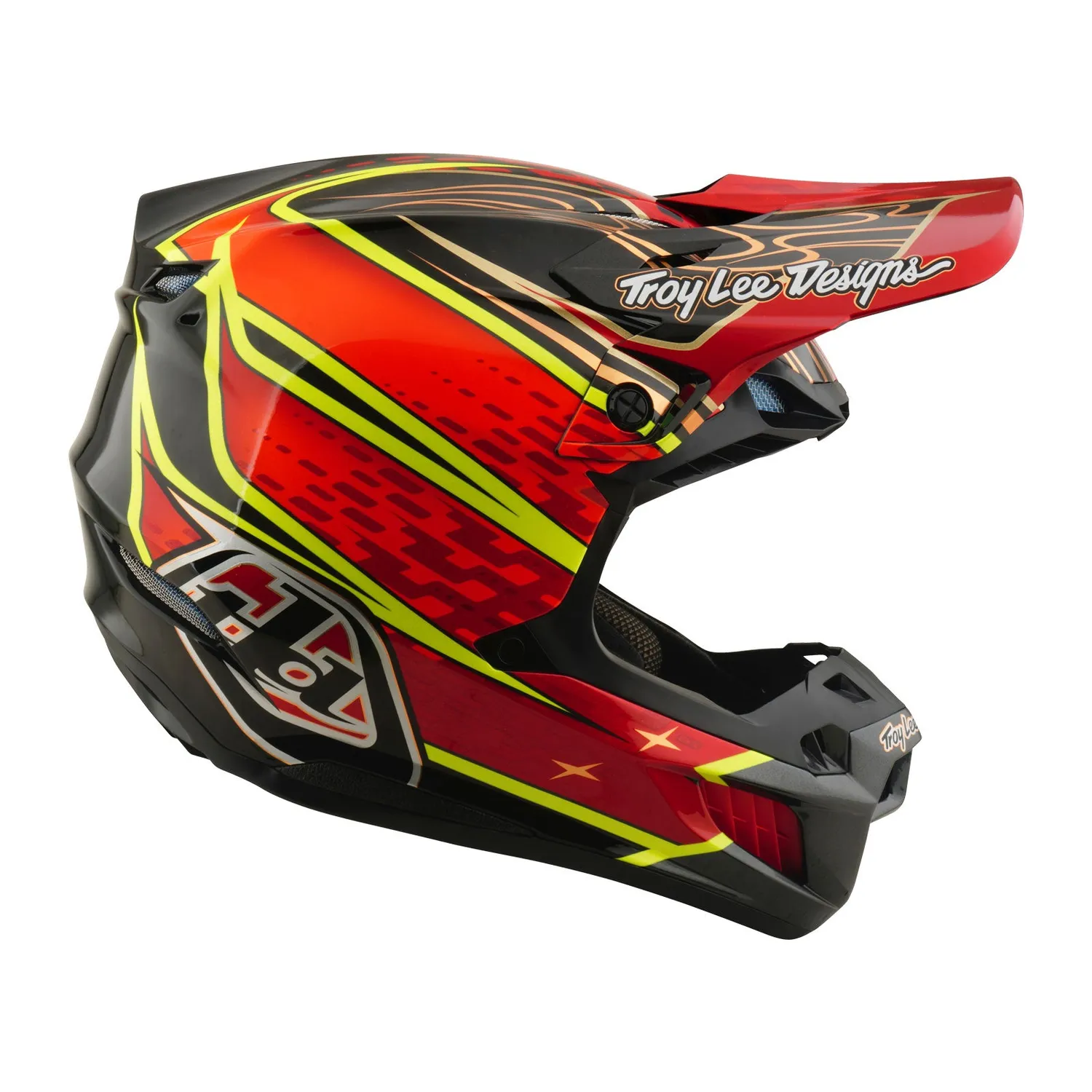 Troy Lee Designs SE5 Carbon casco moto rosso MIPS cross