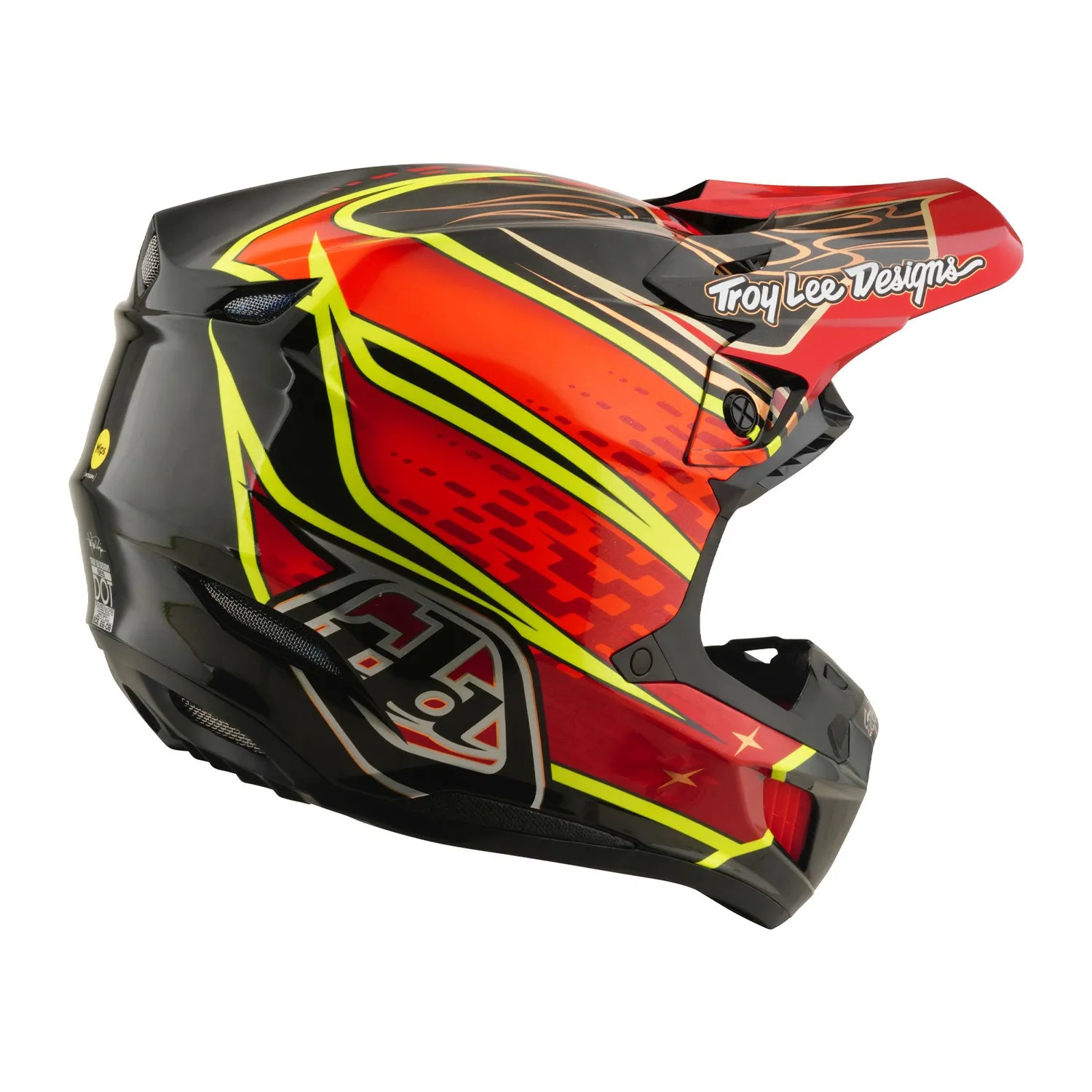 Troy Lee Designs SE5 Carbon casco moto rosso MIPS cross