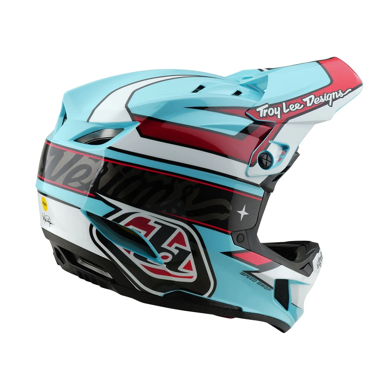 Troy Lee Designs D4 Polyacrylite W/MIPS Linear casco integrale Blue
