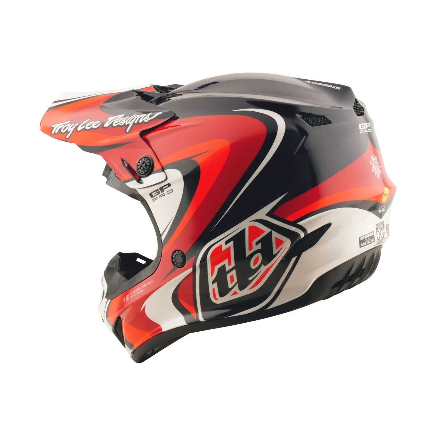 Troy Lee Designs GP Pro Crossover casco moto blu rosso MIPS