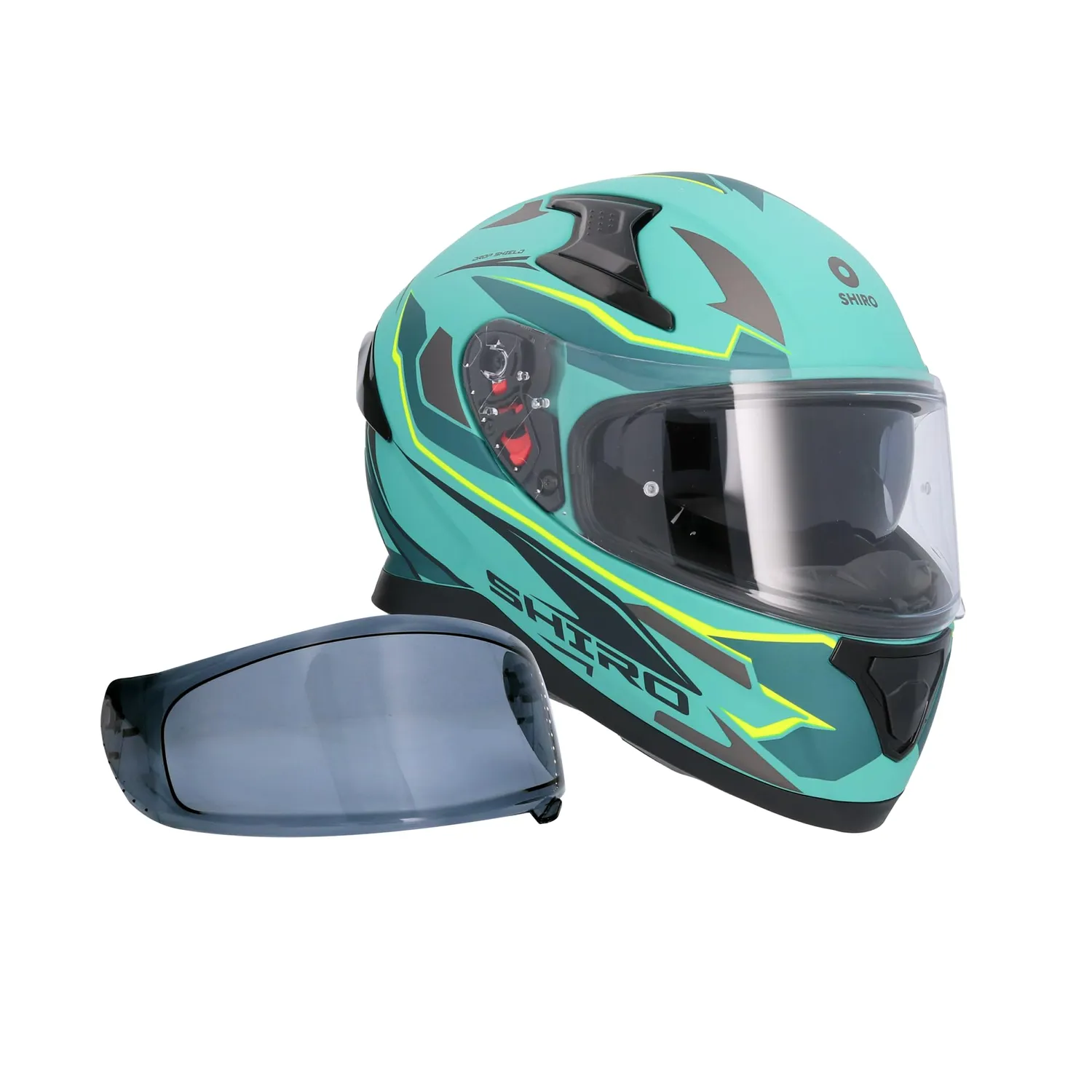 Biesse Casco Integrale Moto Verde Metallico Leggero ABS