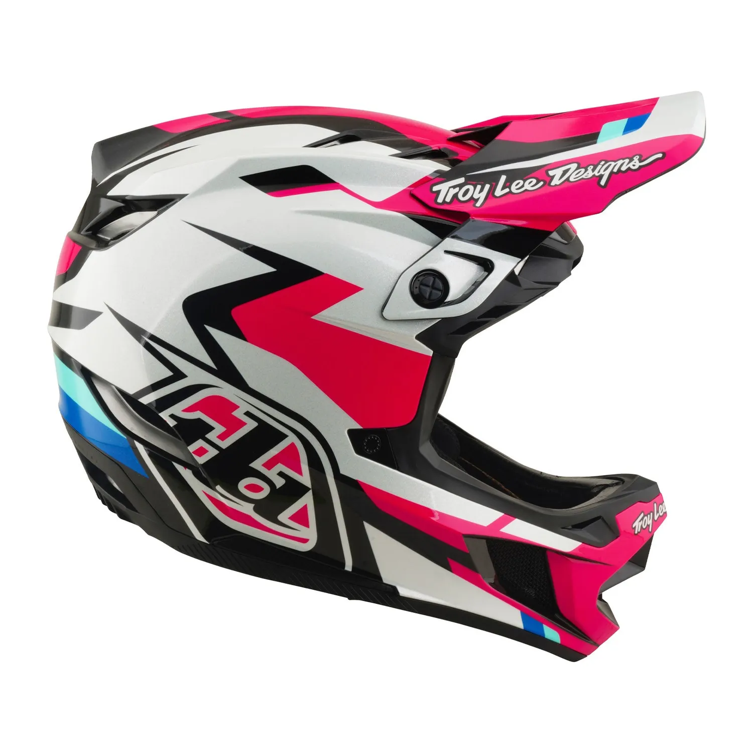 Troy Lee Designs D4 Polyacrylite casco integrale magenta Mips