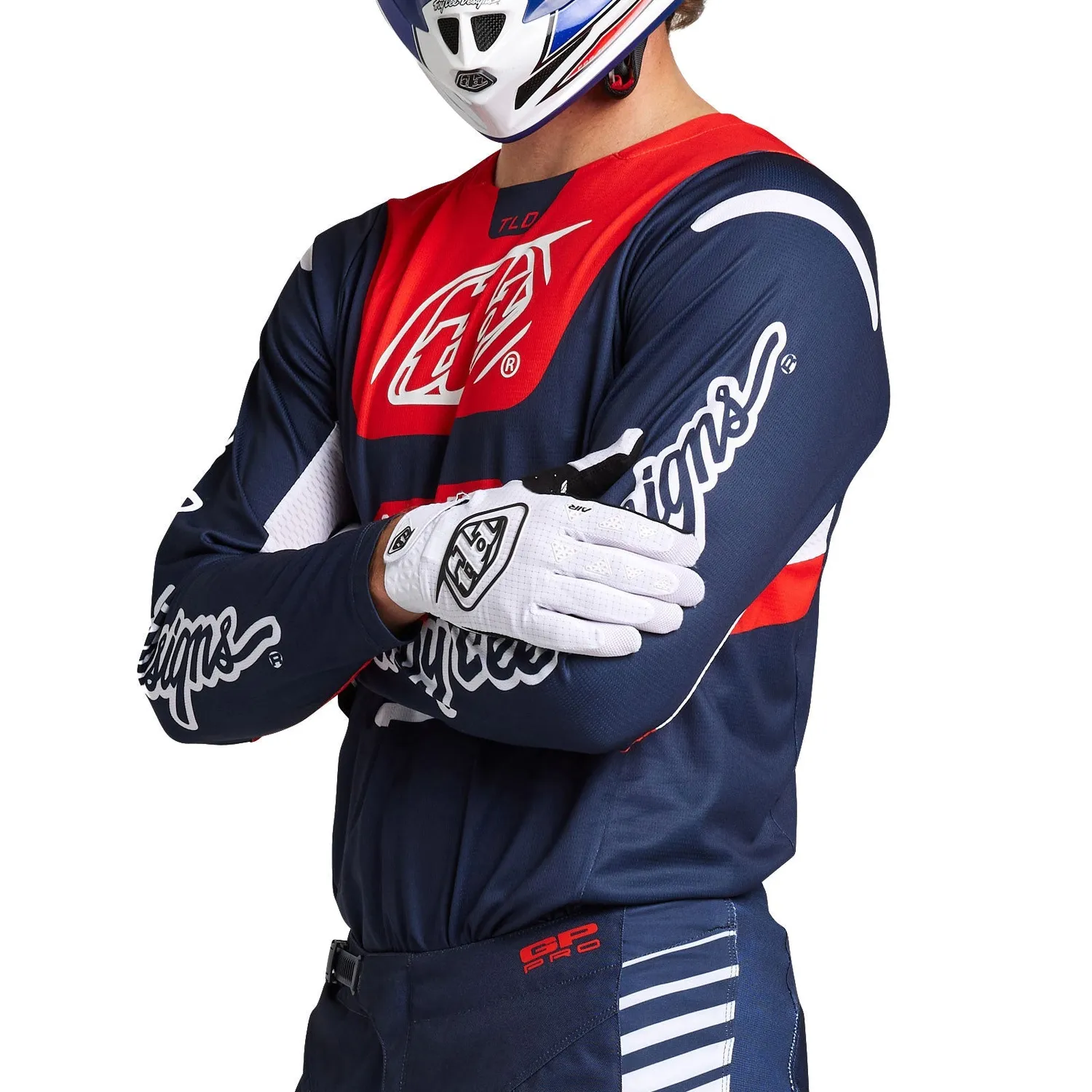 Troy Lee Designs GP Pro maglia cross navy orange elasticizzata