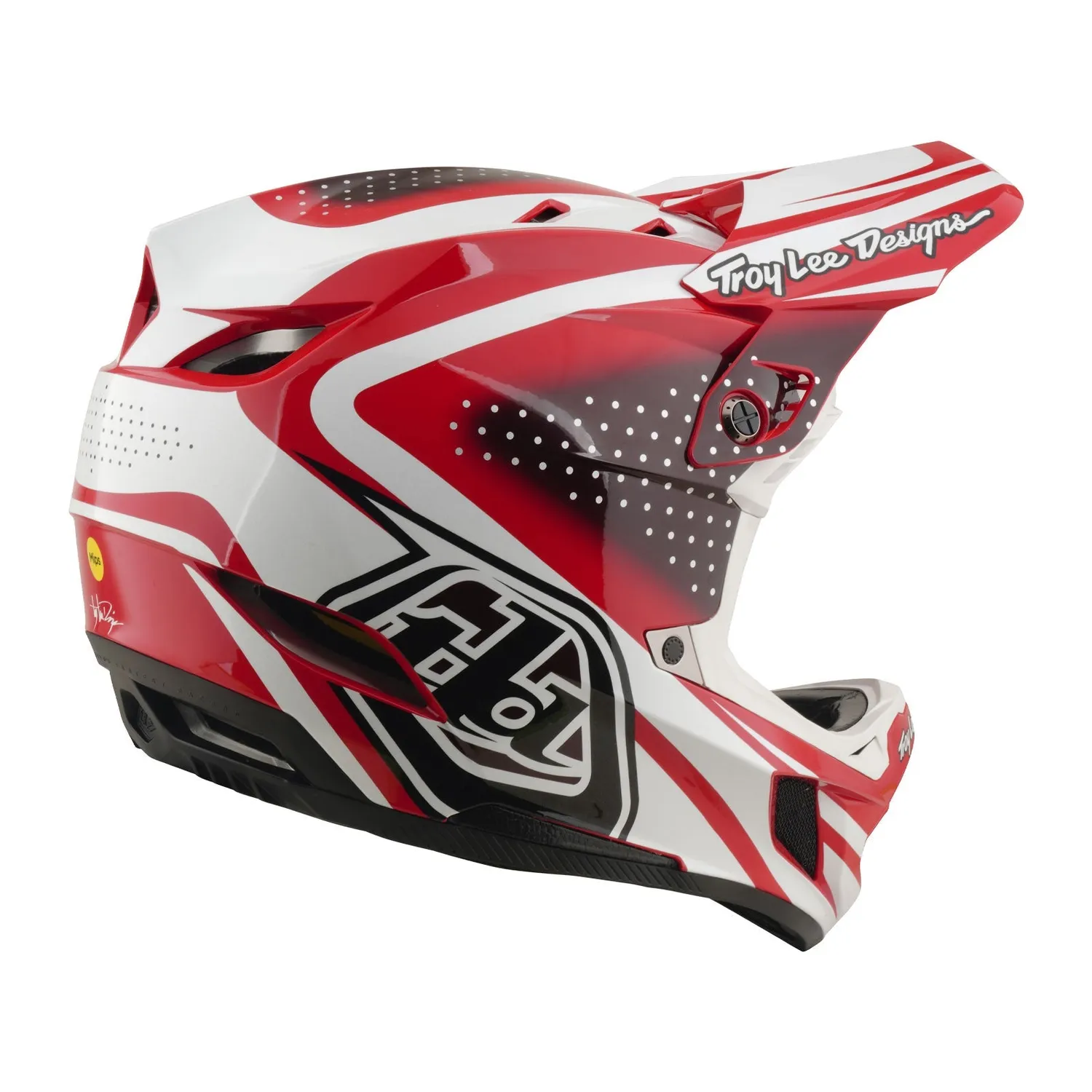 Troy Lee Designs D4 Polyacrylite casco integrale Fire White MIPS