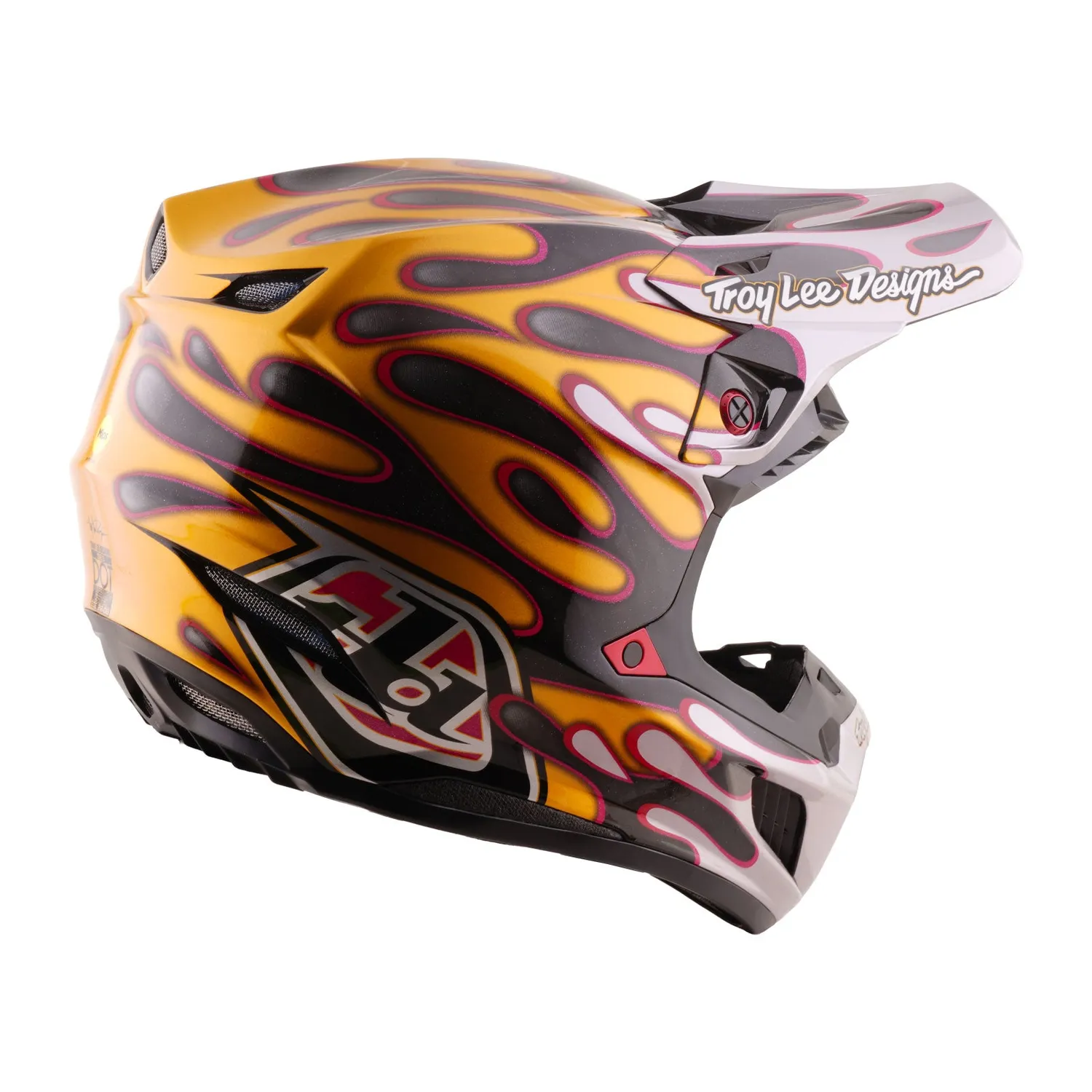 Troy Lee Designs SE5 Carbon casco moto nero oro MIPS