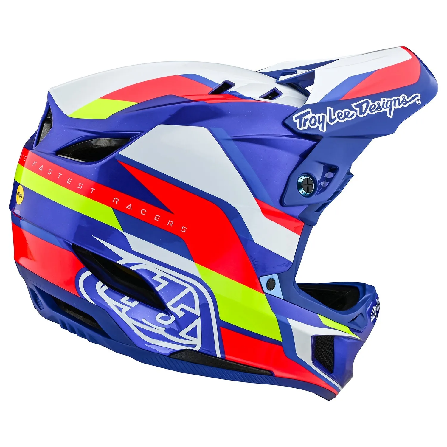 Troy Lee Designs D4 Omega casco bici bianco blu