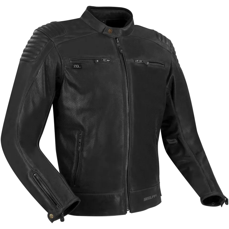 Segura Express giubbotto moto pelle uomo nero traforato