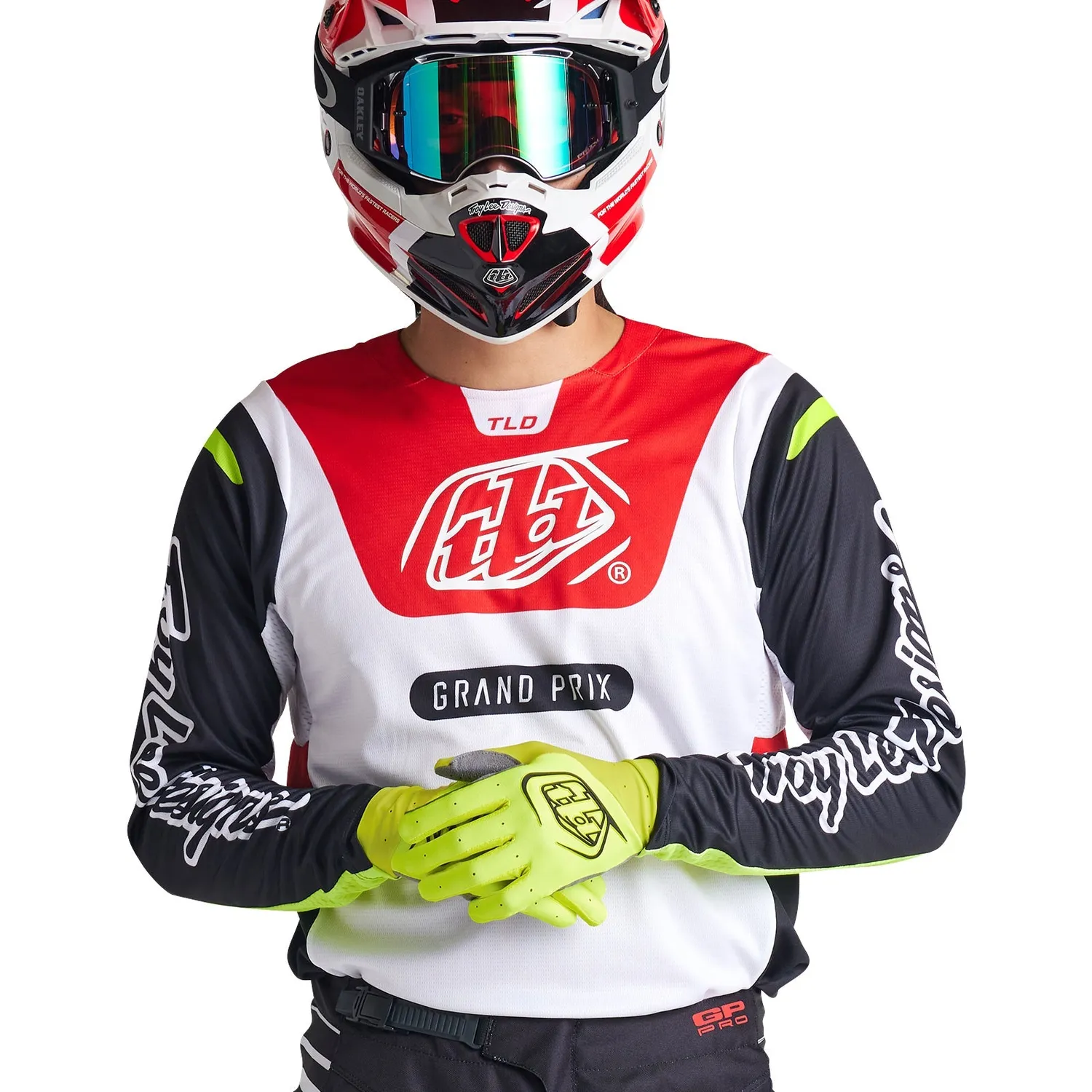 Troy Lee Designs GP Pro Jersey Blends maglia moto Bianco Rosso elasticizzata