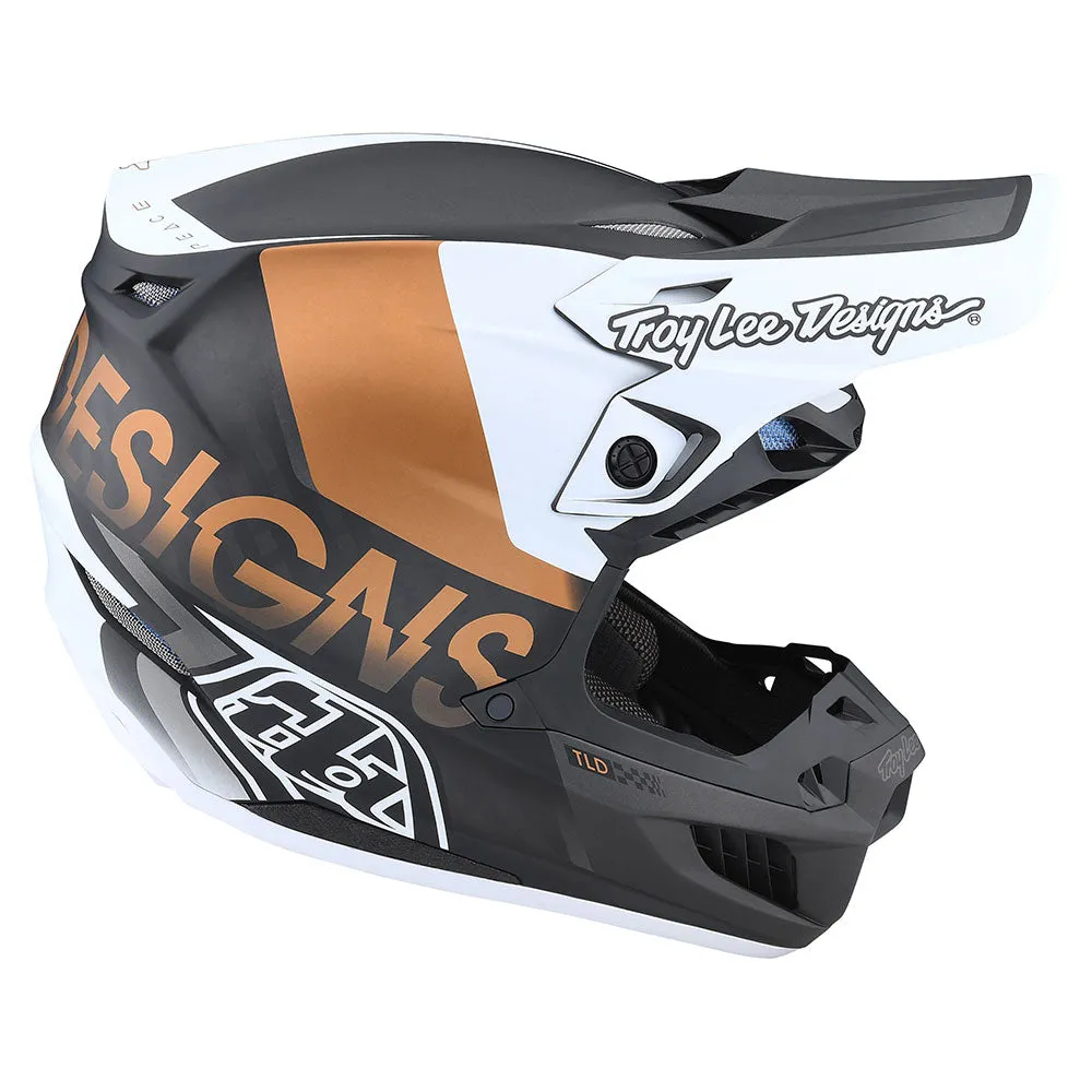 Troy Lee Designs SE5 Carbon Qualifier White Bronze casco cross