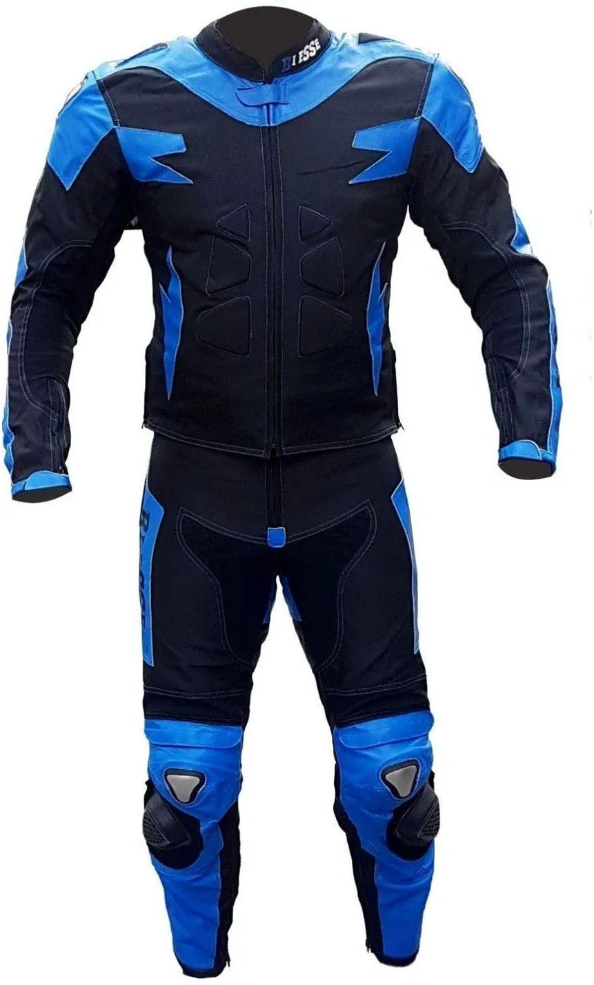 Bi Esse Tuta Moto Pelle 2 Pezzi Divisibile con Titanio