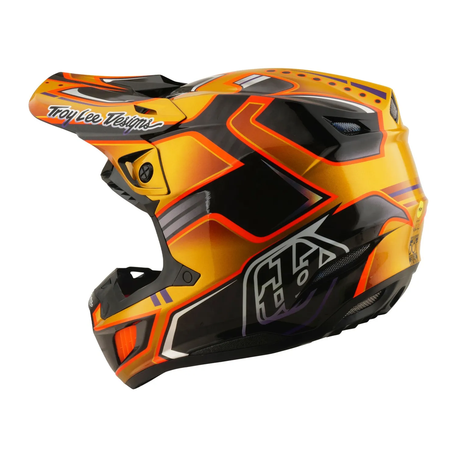 Troy Lee Designs SE5 Carbon casco moto MIPS gold carbonio