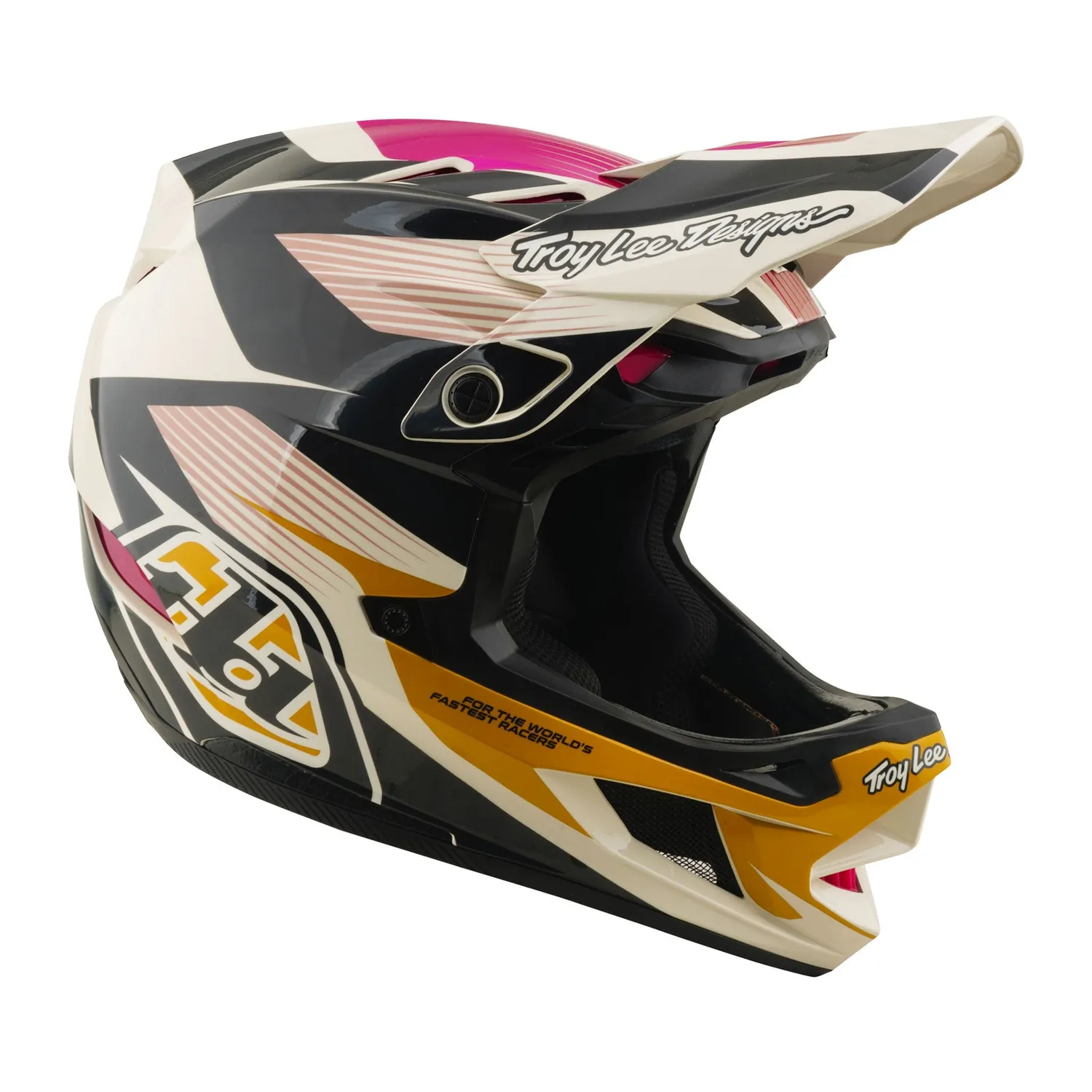 Troy Lee Designs D4 Polyacrylite casco integrale Acid Fuchsia MIPS