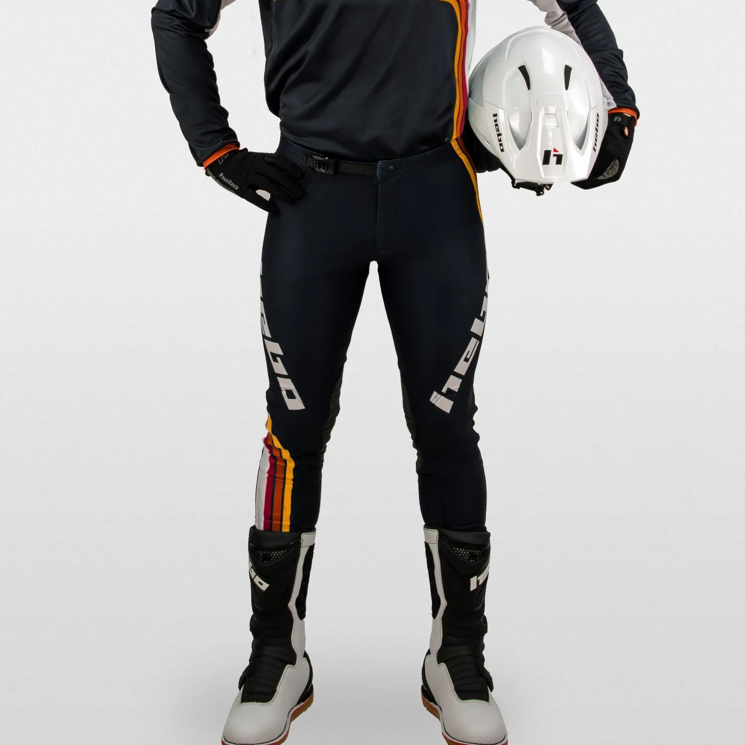 Hebo Pro Trial Retro pantaloni trial rossi ginocchiere