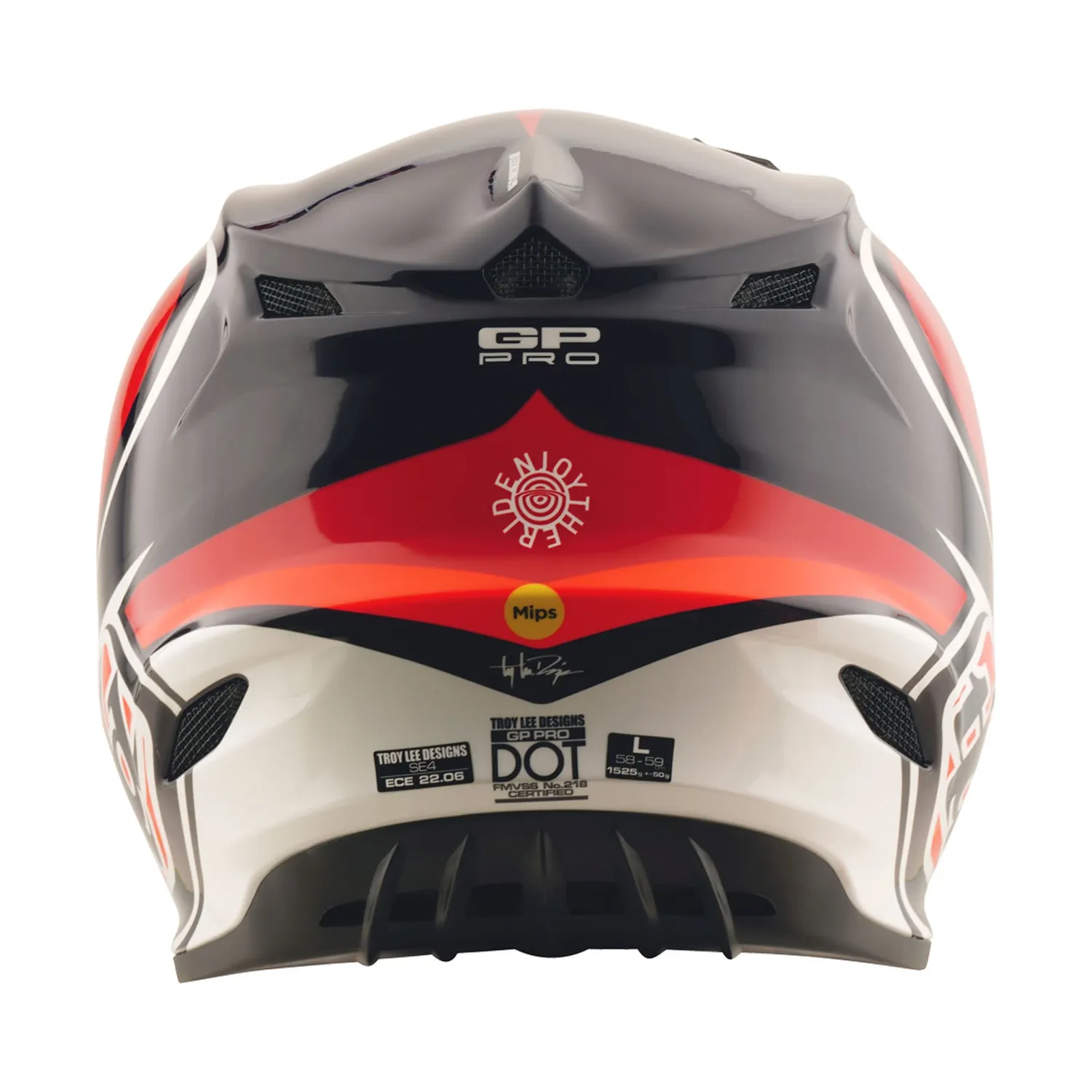 Troy Lee Designs GP Pro casco cross bimbo nero rosso MIPS