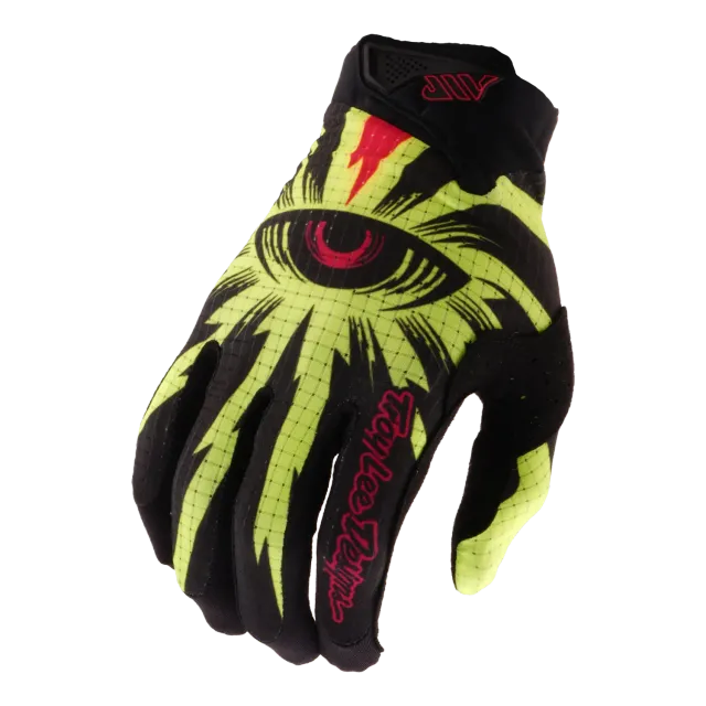 Troy Lee Designs Air Cyclops guanti bimbo nero giallo fluo