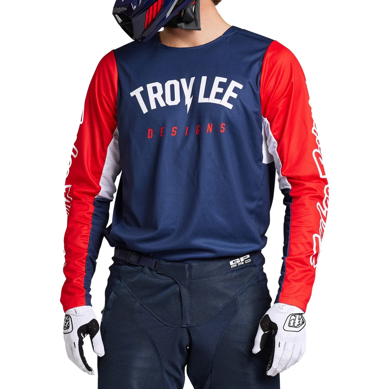 Troy Lee Designs GP Pro maglia moto Boltz Navy Red traspirante