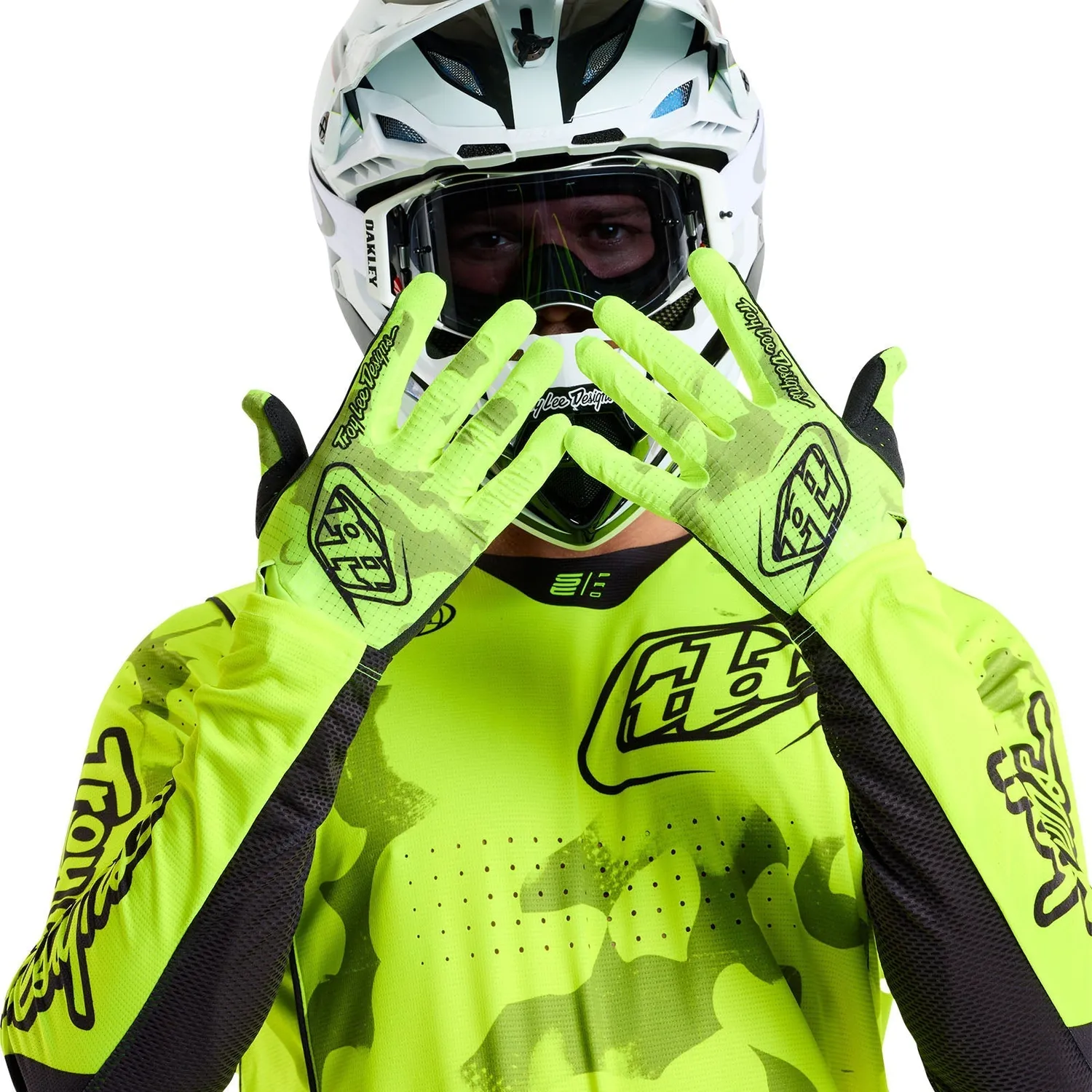 Troy Lee Designs Air Blotted guanti moto giallo fluo leggeri