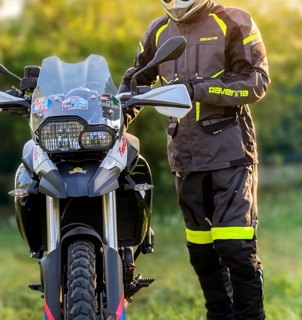 Ravenna giacca moto touring grigio fluo 3 strati
