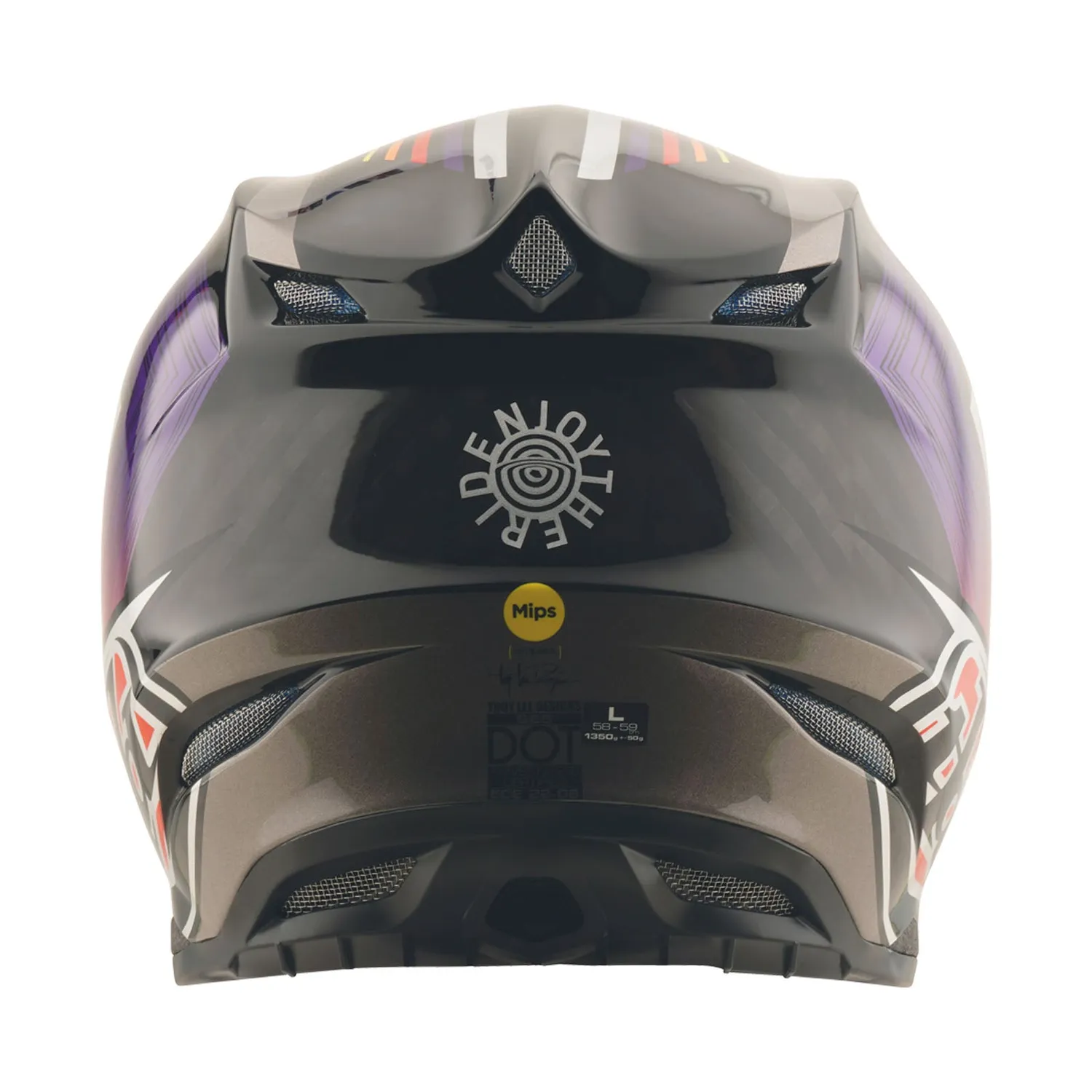 Troy Lee Designs SE5 Carbon MIPS casco cross nero viola stripes