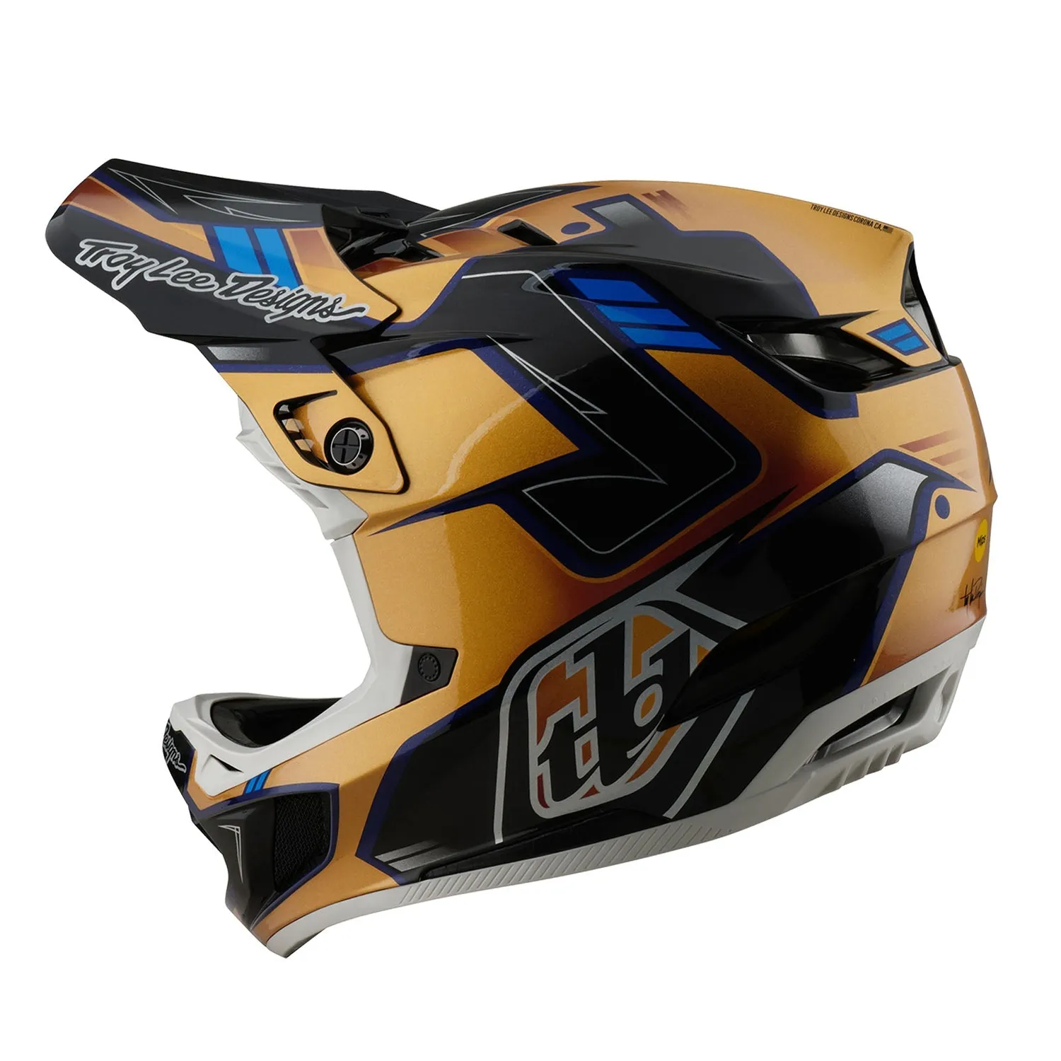 Troy Lee Designs D4 Composite MIPS casco bici nero oro