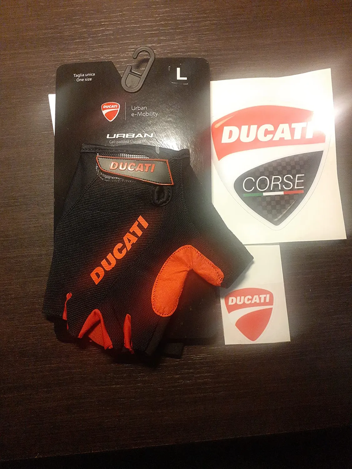Ducati guanti monopattino gel mezze dita neri taglia L
