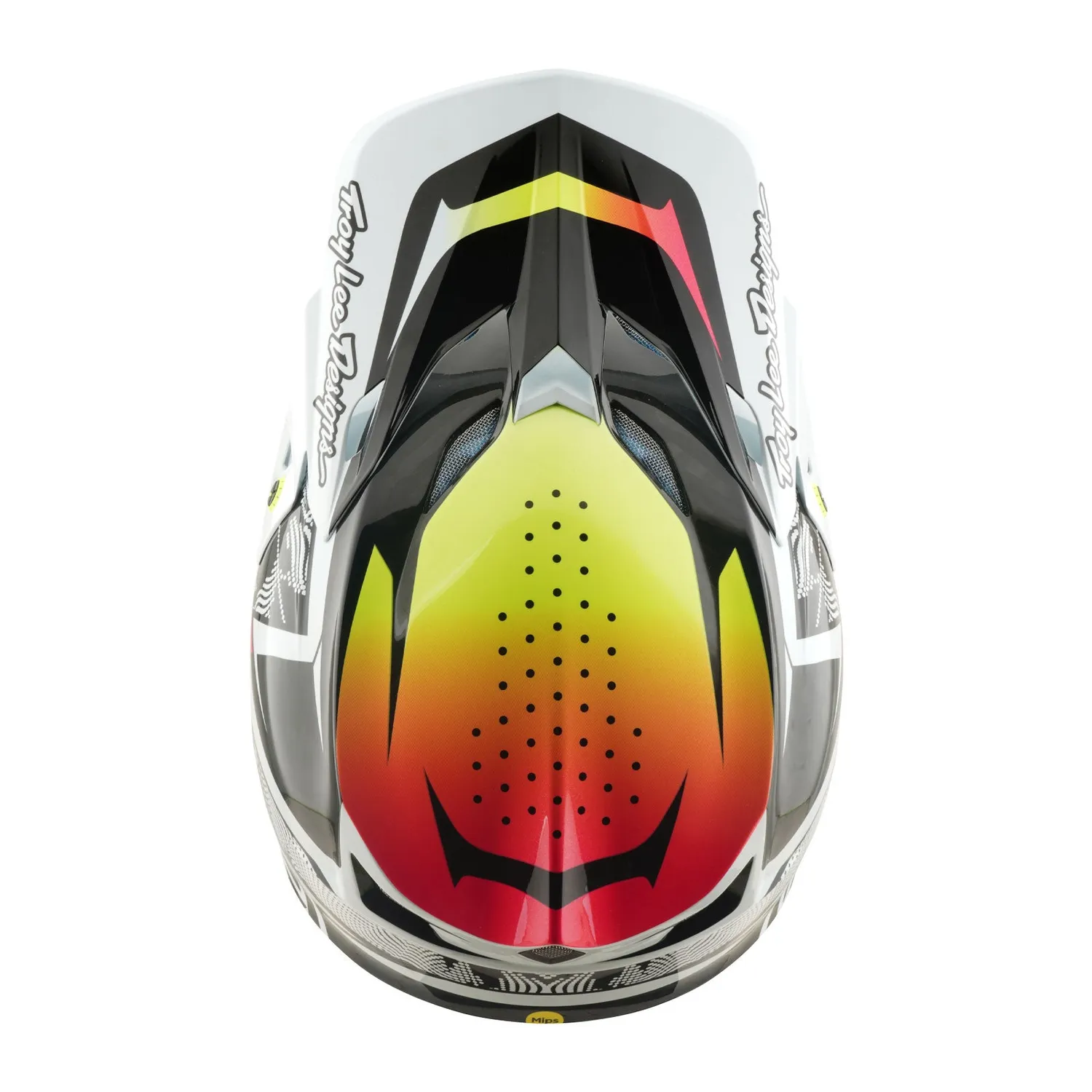 Troy Lee Designs SE5 Carbon Lined Up casco moto bianco