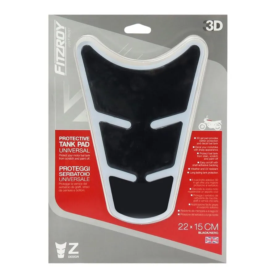 Fitzroy Z Type paraserbatoio gel moto 22x15cm nero