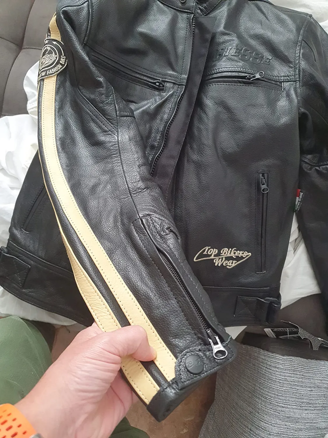 Bi Esse Giacca Moto Pelle Vintage Nero XS con Gilet Termico