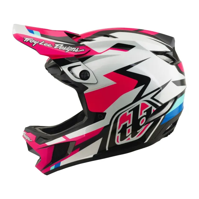 Troy Lee Designs D4 Polyacrylite casco integrale magenta Mips