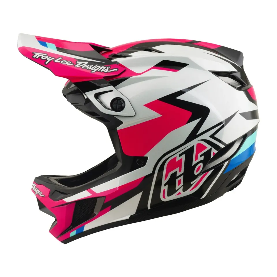 Troy Lee Designs D4 Polyacrylite casco integrale magenta Mips