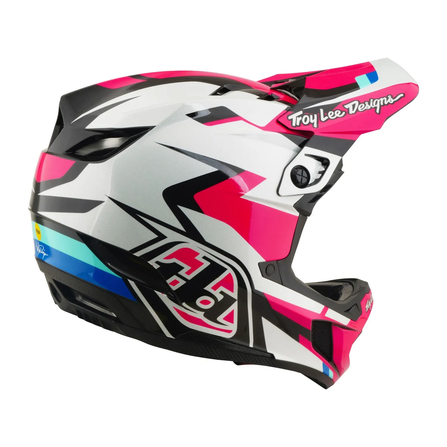 Troy Lee Designs D4 Polyacrylite casco integrale magenta Mips